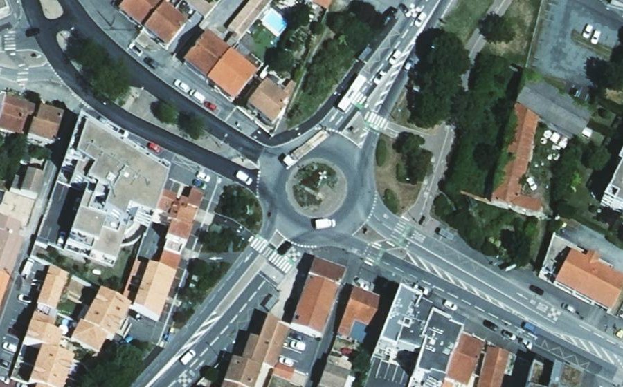 Vue aérienne du Rond-Point Odette Gorin