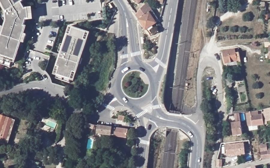 Vue aérienne du Rond-Point Guy Devaux