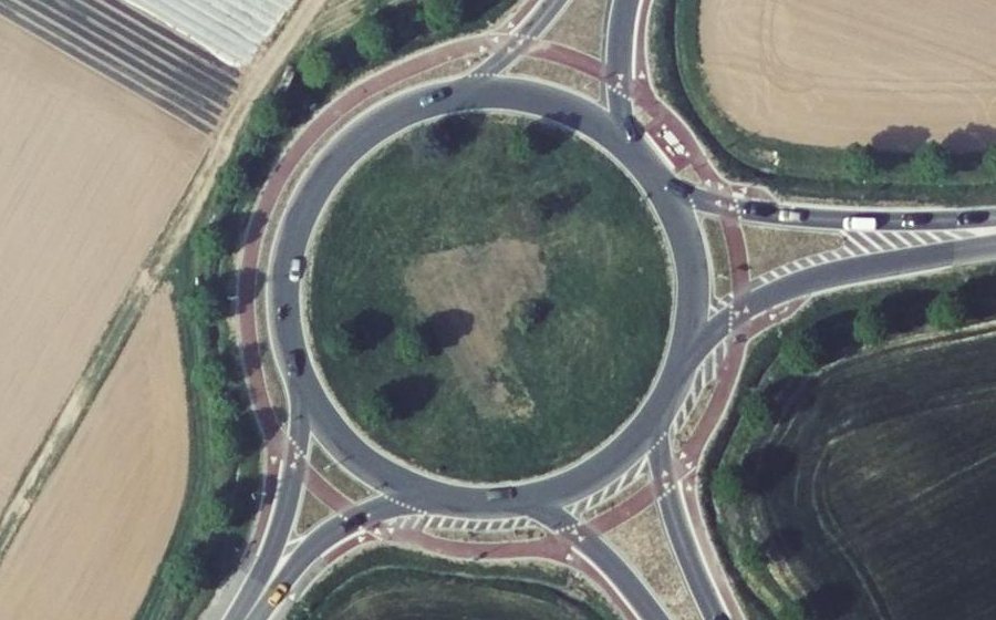 Vue aérienne du Rond-Point Les Neuves Terres
