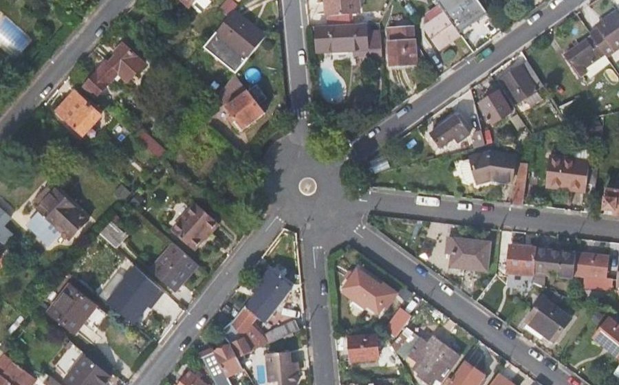 Vue aérienne du Rond-Point des 6 Chênes