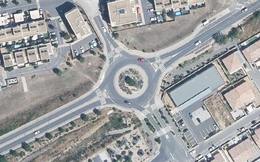 Vue aérienne du Rond-Point Les Cathares