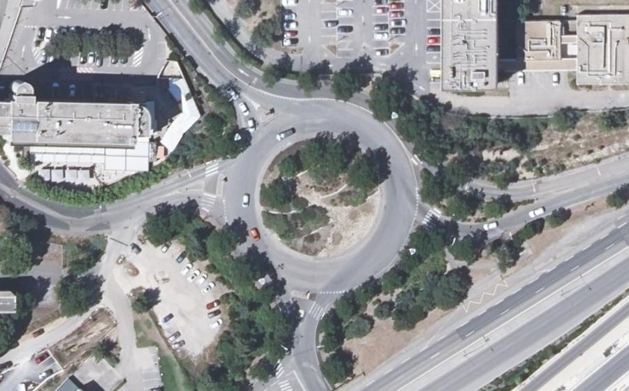 Vue aérienne du Rond-Point Melvin Jones