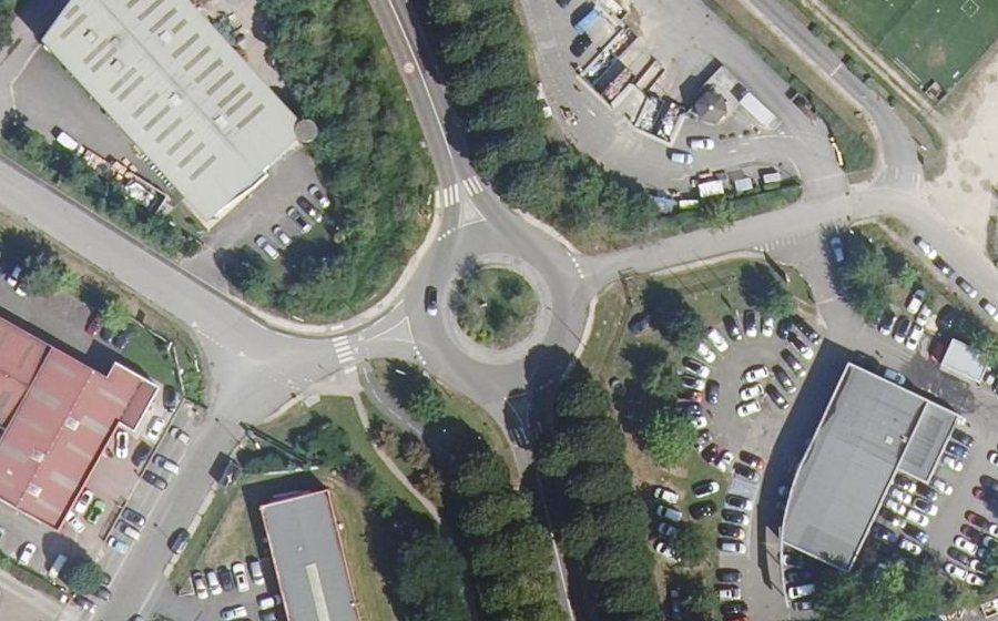 Vue aérienne du Rond-Point de Goberville