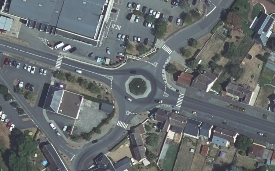 Vue aérienne du Rond-Point Ferenc Szisz