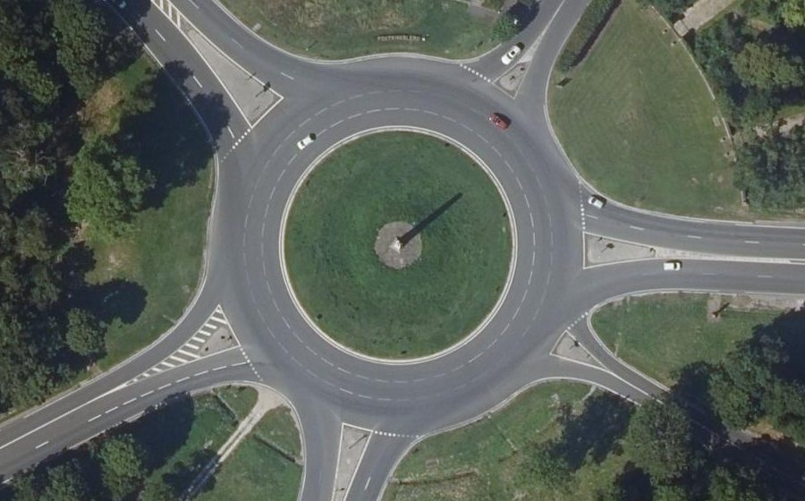 Vue aérienne du Carrefour de l'Obélisque