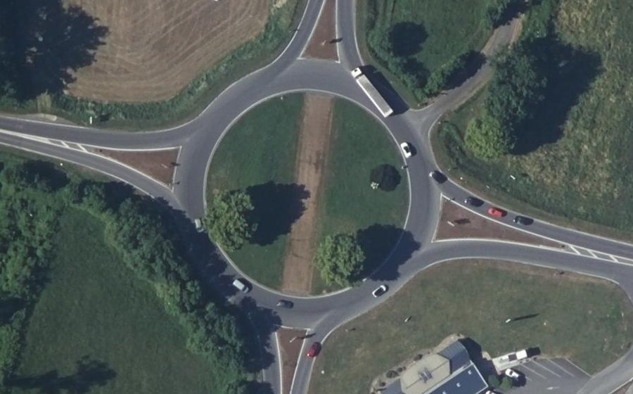 Vue aérienne du Rond-Point de Brégeolles