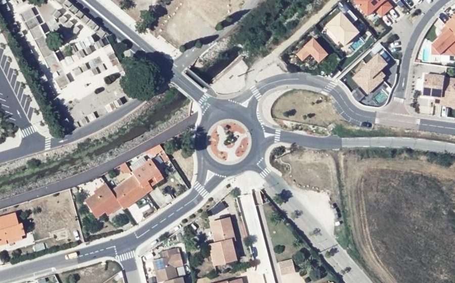 Vue aérienne du Rond-Point des Arènes