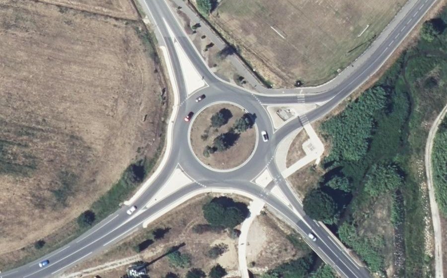 Vue aérienne du Rond-Point Henri Barbusse