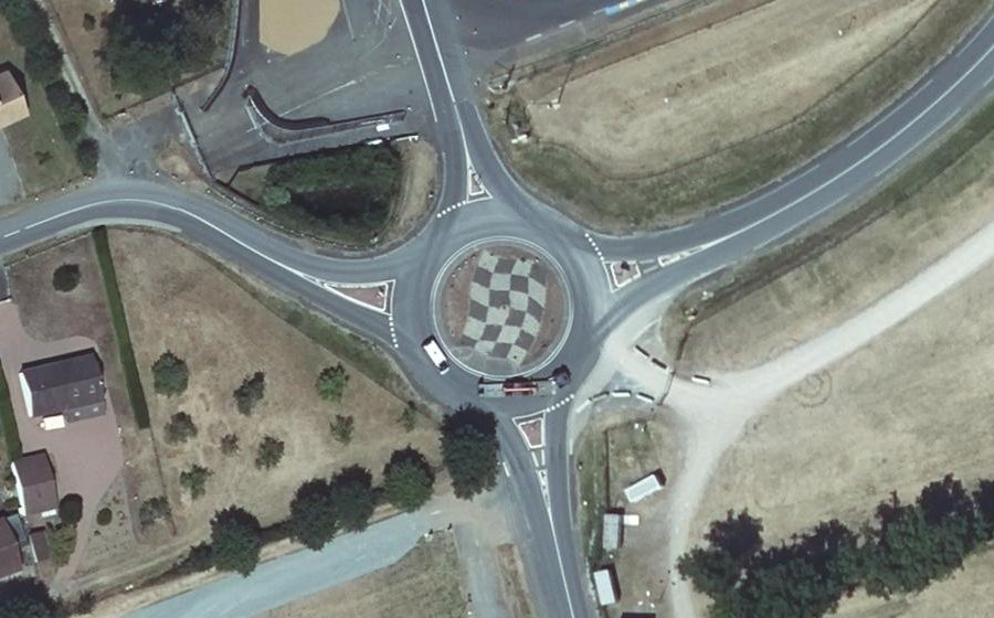 Vue aérienne du Giratoire d'Arnage