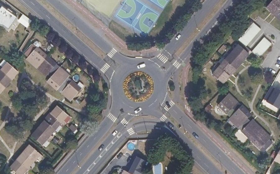 Vue aérienne du Rond-Point Lucie Aubrac
