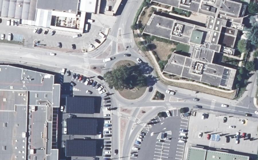 Vue aérienne du Rond-Point Georges Pompidou