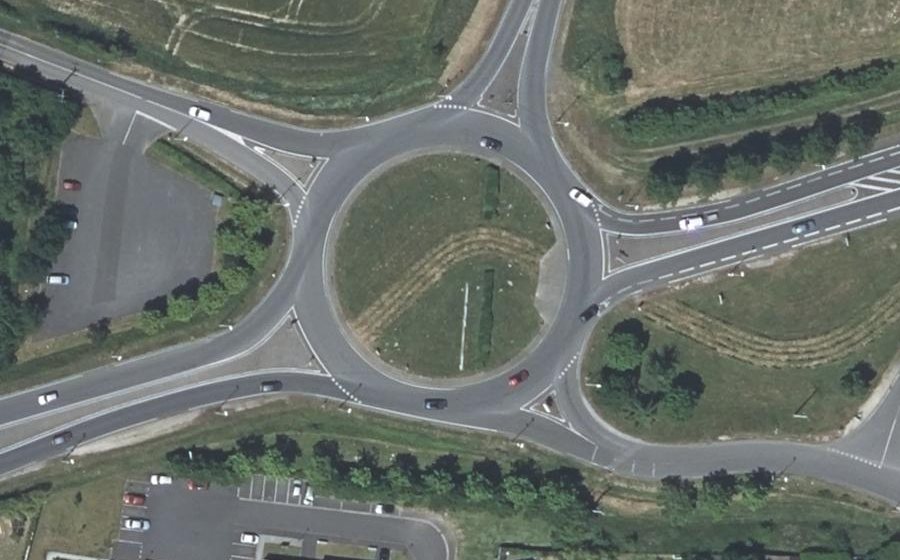 Vue aérienne du Rond-Point des Loges