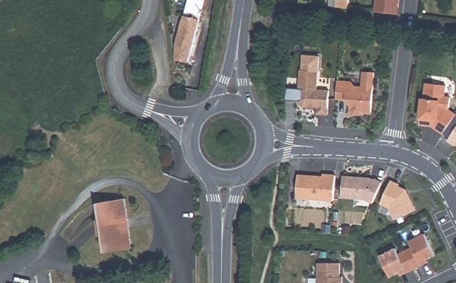 Vue aérienne du Rond-Point de l'Hermitage
