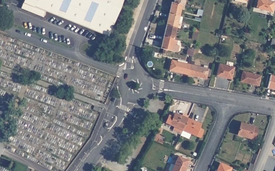 Vue aérienne du Rue de Saint-Symphorien