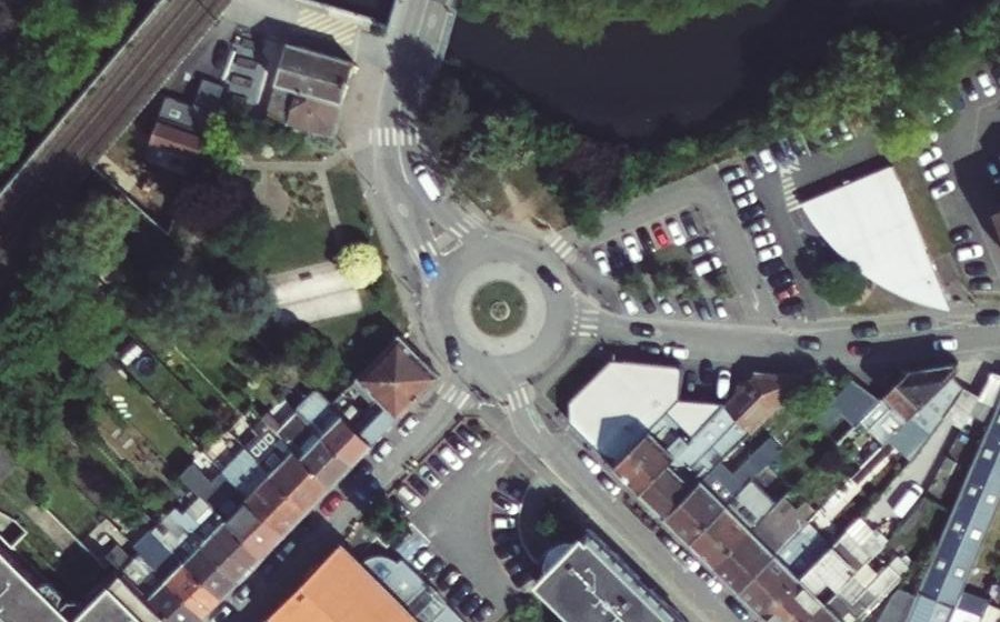 Vue aérienne du Rond-Point du Dragon