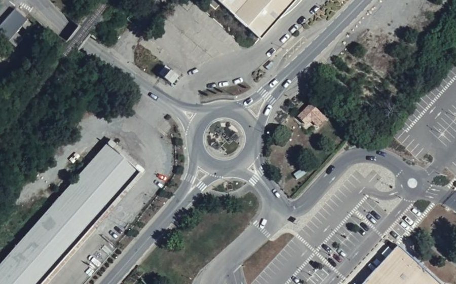 Vue aérienne du Rond-Point de la Tour