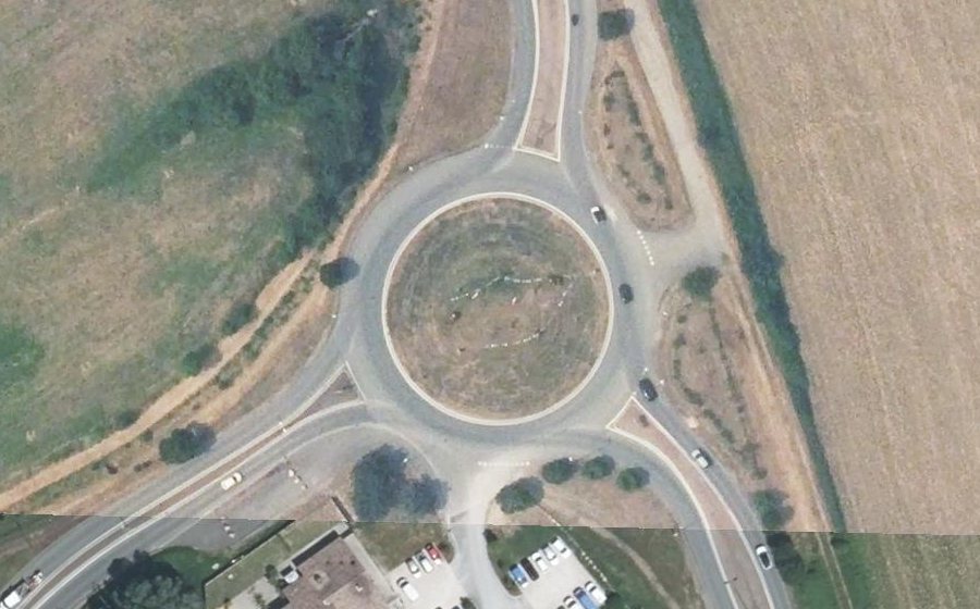 Vue aérienne du Rond-Point d’Outry