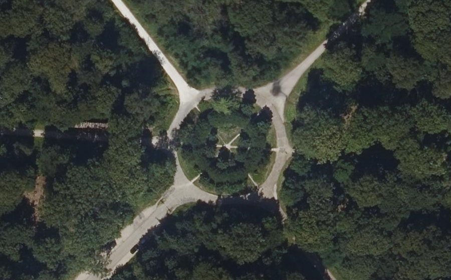 Vue aérienne du Carrefour de l'Ermitage