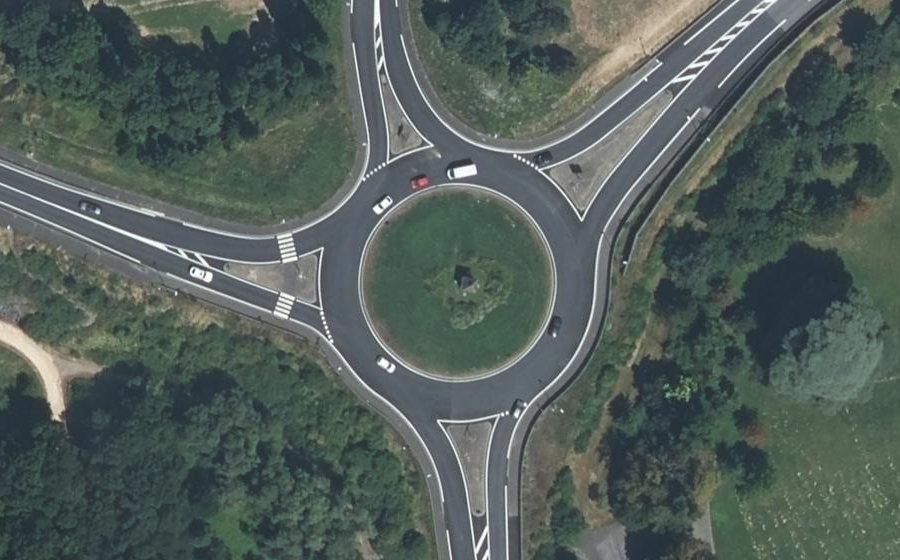 Vue aérienne du Rond-Point du Val de Saône