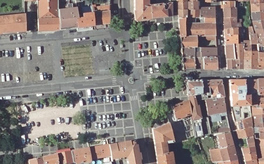 Vue aérienne de la Place de la Rodade