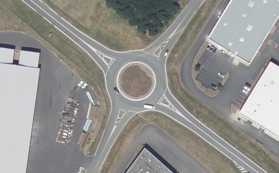 Vue aérienne du Giratoire des Goutais