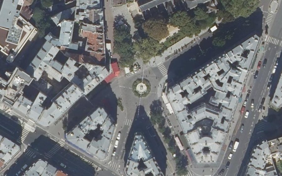 Vue aérienne de la Place Georges Moustaki