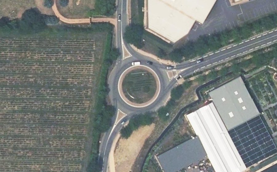 Vue aérienne du Rond-Point du Beaujolais