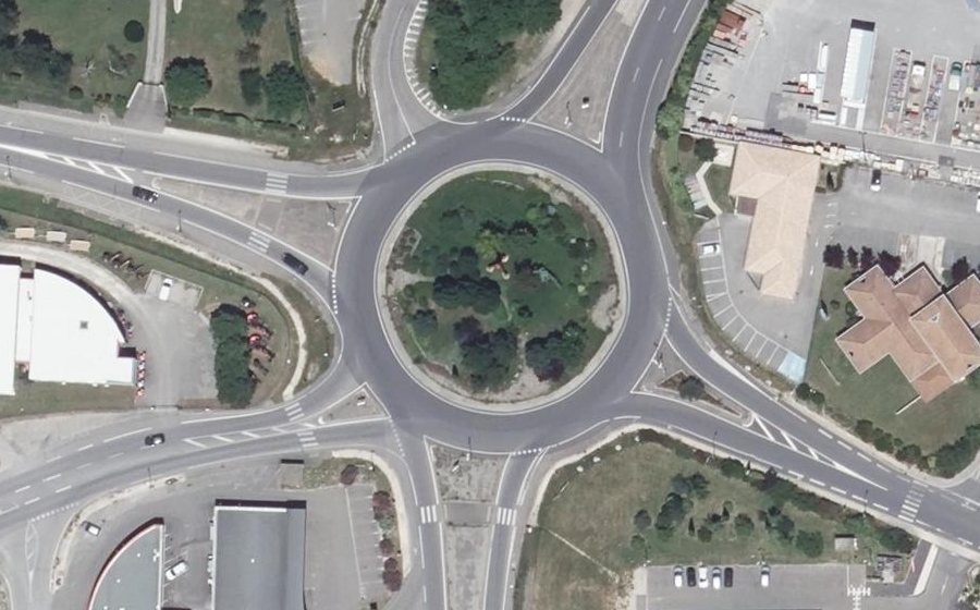 Vue aérienne du Rond-Point de la Fusée