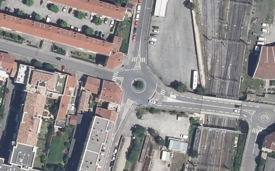 Vue aérienne du Rond-Point de la Cécile