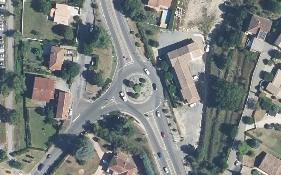 Vue aérienne du Rond-Point de Geislingen