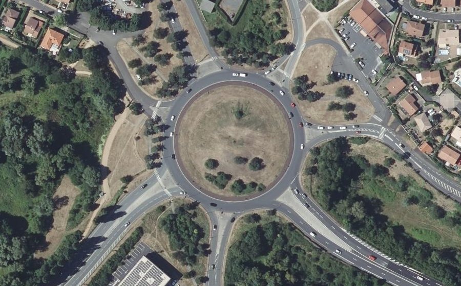 Vue aérienne du Giratoire de Pourliat