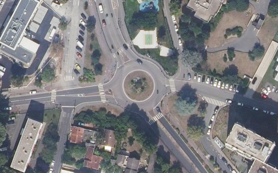 Vue aérienne du Rond-Point des Carreaux