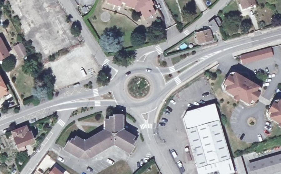 Vue aérienne du Carrefour de la Croix de Perpignan
