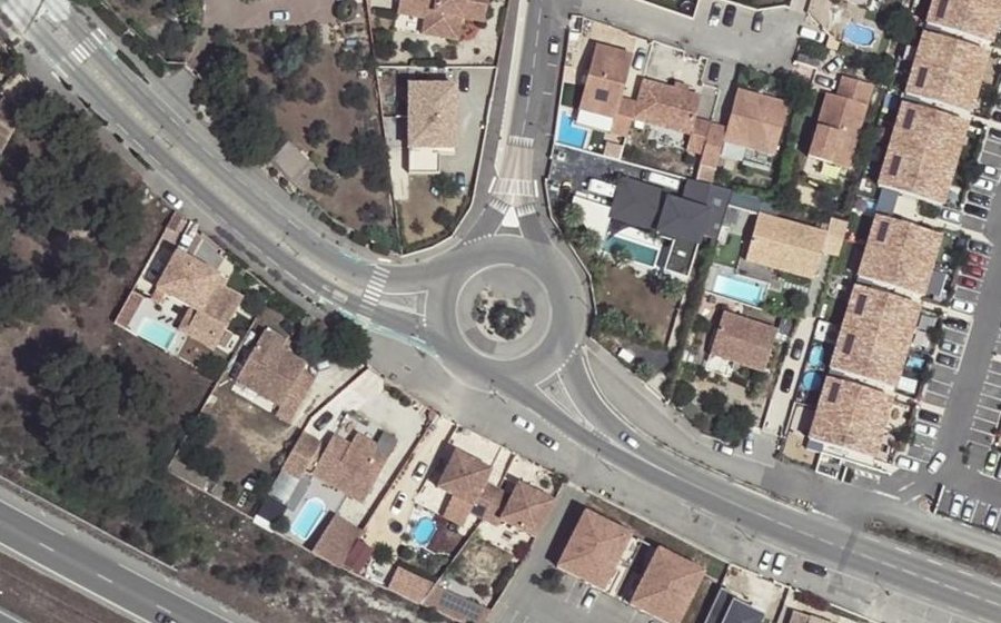 Vue aérienne du Rond-Point du 21 Août 1944