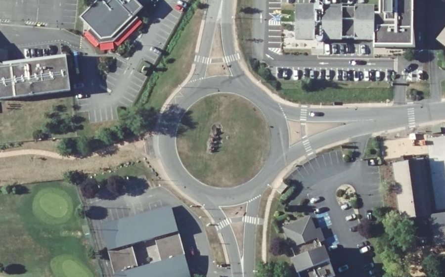 Vue aérienne du Rond-Point Sydney Bechet