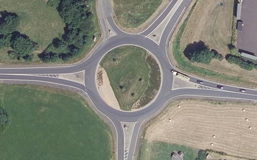 Vue aérienne des Quatre Routes