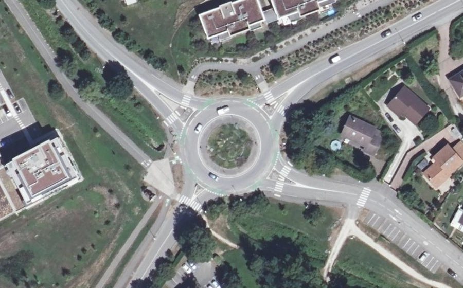 Vue aérienne du Rond-Point de l'Europe