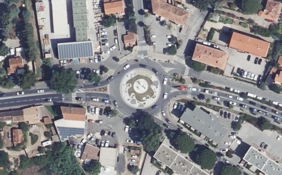 Vue aérienne du Rond-Point du Grand Bleu