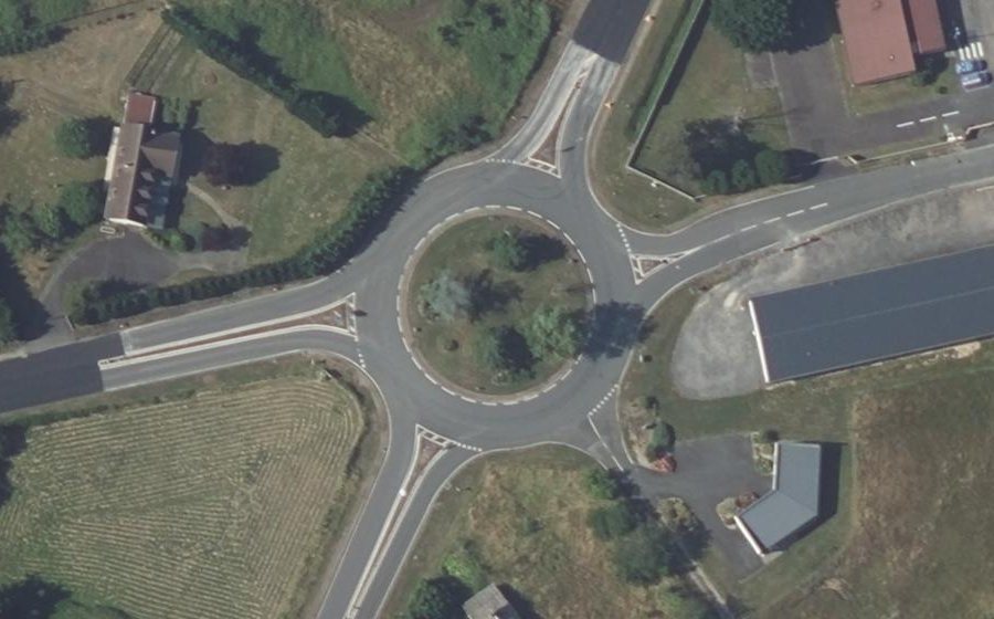 Vue aérienne du Rond-Point Edith Piaf