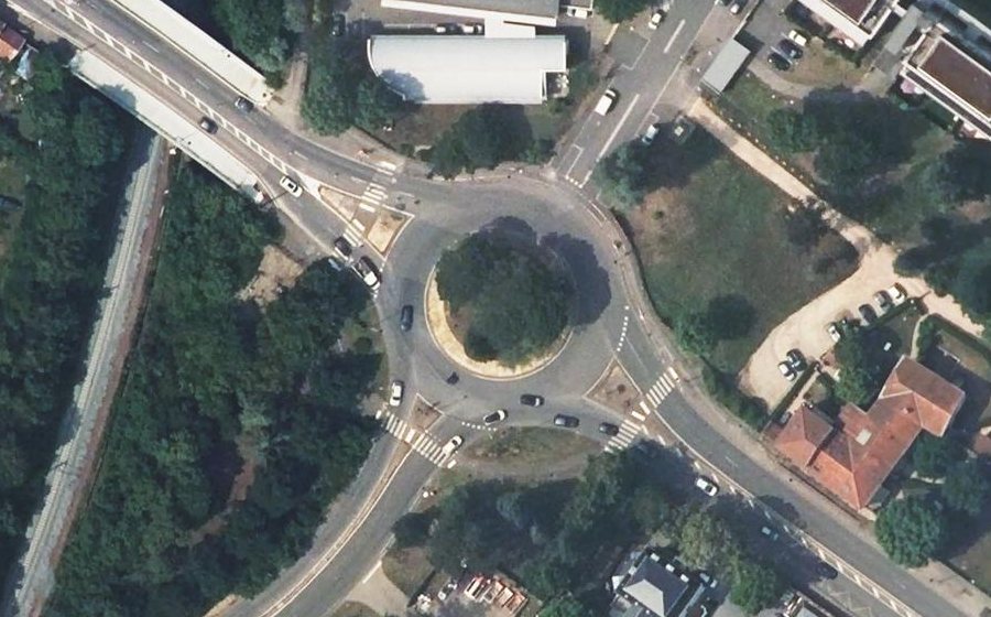 Vue aérienne du Rond-point Ruth Richard