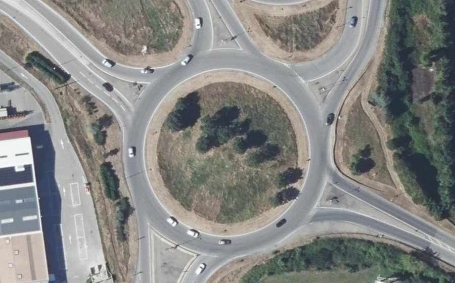 Vue aérienne du Rond-Point de Chanas