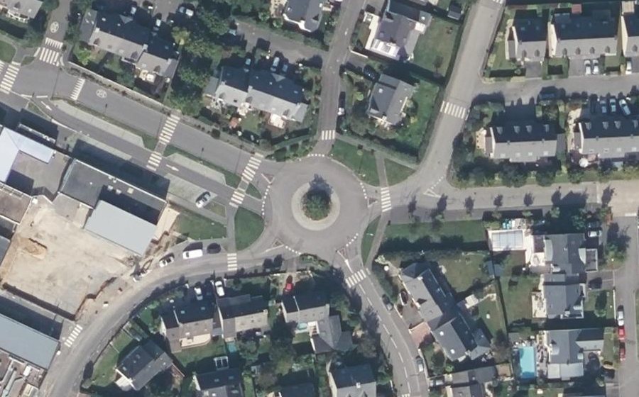 Vue aérienne du Rond-Point de la Plumelière
