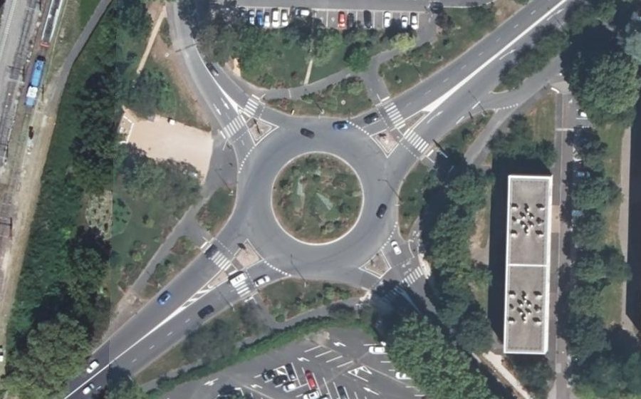 Vue aérienne du Carrefour de la 1re Armée