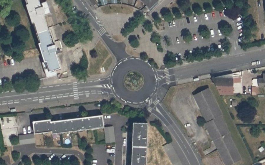 Vue aérienne du Rond-Point Lech Walesa