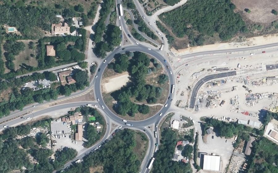 Vue aérienne du Rond-Point Maurice Gennevaux