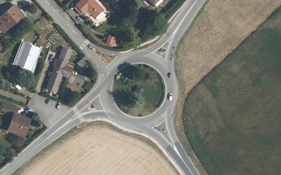 Vue aérienne du Rond-Point de la Route de la Plaine