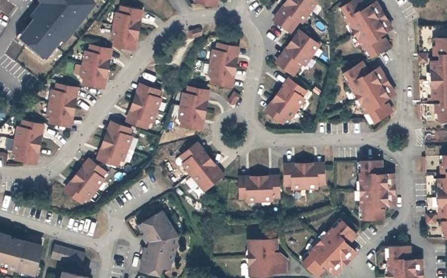 Vue aérienne du Rue des Epervières