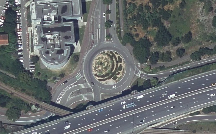 Vue aérienne du Rond-Point Robert Baden-Powell