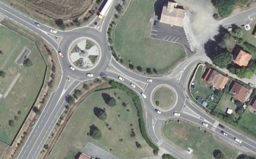 Vue aérienne du Rond-Point André Darrigade