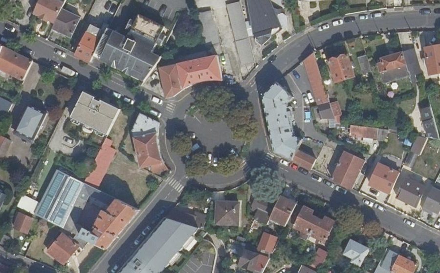 Vue aérienne du Place Jeanne d'Arc